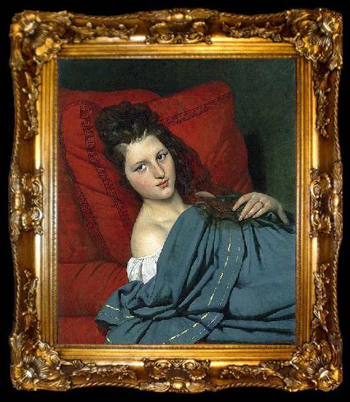 framed  COURTOIS, Jacques Half-length Woman Lying on a Couch, ta009-2